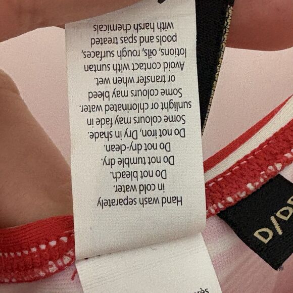 Bond-Eye Australia Ruched One Piece Red White Stripe 8 D/DD Retro Flattering - Picture 7 of 10